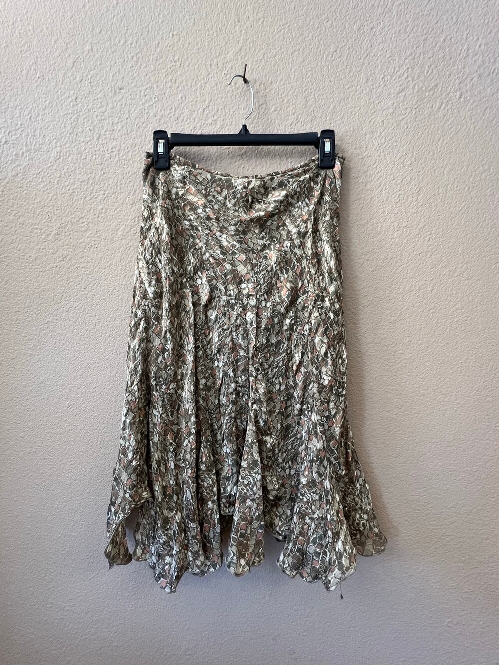 Vintage 90s Anne Klein green floral skirt size 6P